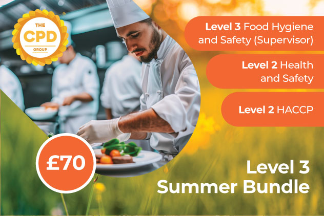 The Level 3 Spring Bundle contains one of each:

 	Level 3 Food Hygiene & Safety (Supervisor)
 	Level 2 HACCP
 	Level 2 Health & Safety