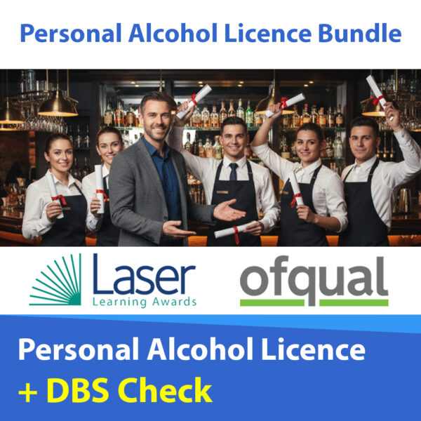 This Bundle contains one of each:

 	Level 2 Personal Alcohol Licence
 	Basic DBS Check