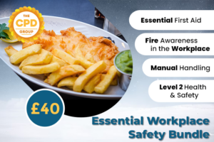 This Bundle contains one of each:Essential First Aid
Manual Handling
Fire Awareness in the Workplace
Level 2 Health & Safety