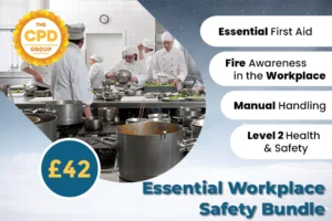 This Bundle contains one of each:Essential First Aid
Manual Handling
Fire Awareness in the Workplace
Level 2 Health & Safety