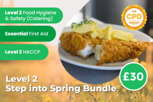 This bundle contains one of each: Level 2 Food Hygiene & Safety (National Federation of Fish Friers)
Level 2 HACCP (National Federation of Fish Friers)
Essential First Aid (National Federation of Fish Friers)